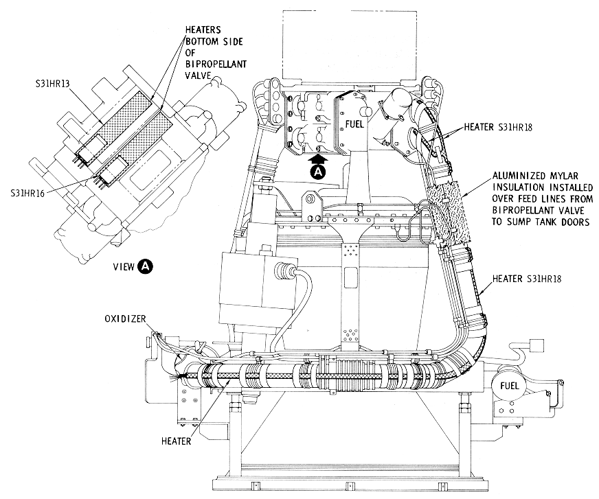 SPS Heater Installation, Engine Feed Lines Diagram